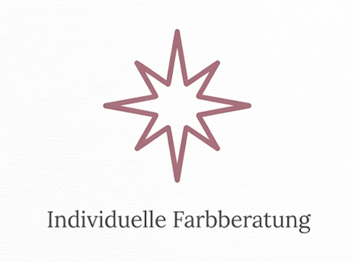 Stern mit dem Text „Individuelle Farbberatung“.