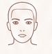 Illustration eines eckigen Gesichts mit markanter Kieferpartie und klaren Konturen zur Bestimmung der Gesichtsform.
