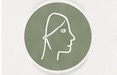 Minimalistisches Symbol eines Gesichtsprofils als Darstellung von Gesichtsanalyse, Typberatung und individueller Stilberatung.